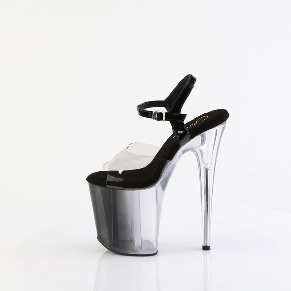 FLAMINGO-808T-1 Plateau Sandaletten Schwarz Transparent von Pleaser – Ansicht 3