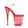 FLAMINGO-808T Plateau Sandaletten Rot Transparent von Pleaser – Ansicht 5