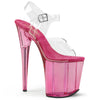 FLAMINGO-808T Plateau Sandaletten Pink Transparent von Pleaser