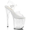FLAMINGO-808TDRS Plateau Sandaletten Transparent Strass von Pleaser