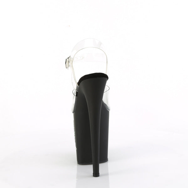 FLAMINGO-808TGRS Plateau Sandaletten Schwarz Matt von Pleaser – Ansicht 4