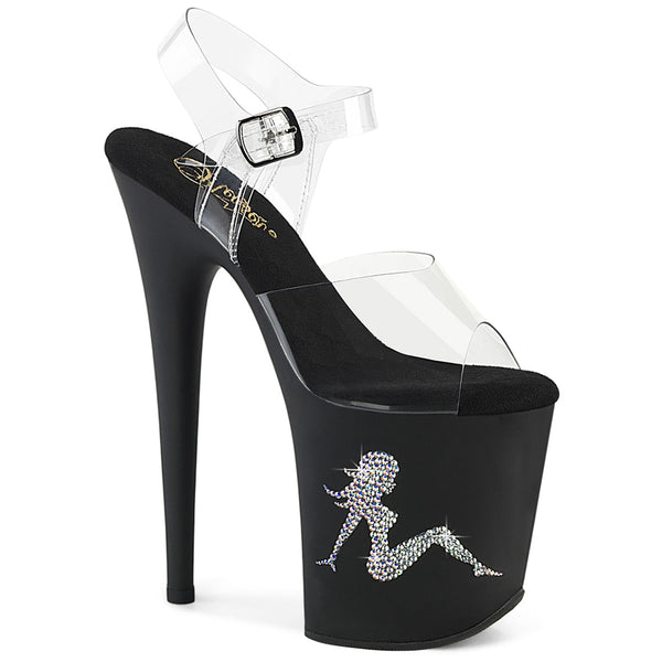 FLAMINGO-808TGRS Plateau Sandaletten Schwarz Matt von Pleaser