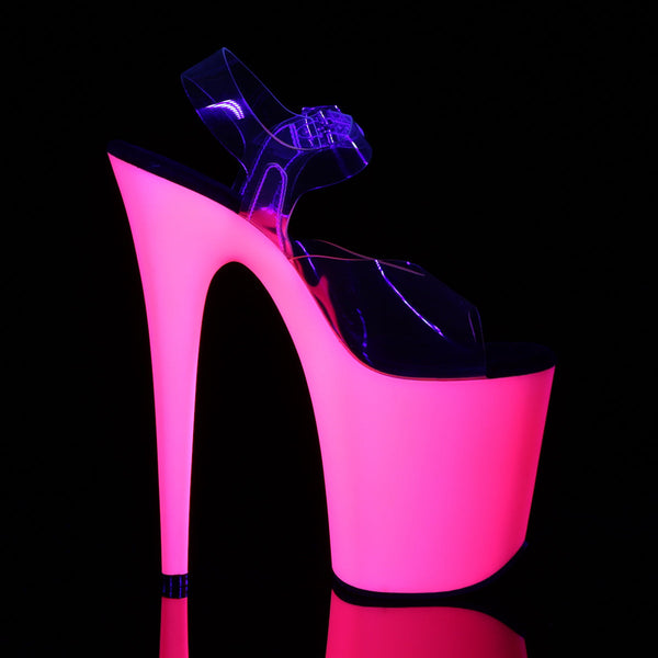FLAMINGO-808UV Plateau Sandaletten Neon Pink UV von Pleaser – Ansicht 5