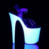 FLAMINGO-808UV Plateau Sandaletten Weiß UV Schwarzlicht von Pleaser – Ansicht 5
