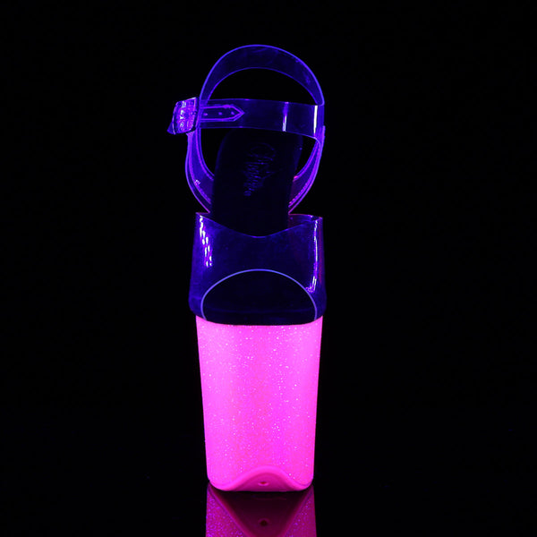 FLAMINGO-808UVG Plateau Sandaletten Pink UV Schwarzlicht von Pleaser – Ansicht 2