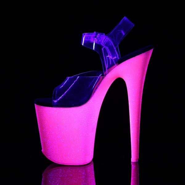 FLAMINGO-808UVG Plateau Sandaletten Pink UV von Pleaser – Ansicht 3