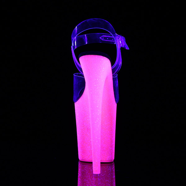 FLAMINGO-808UVG Plateau Sandaletten Pink UV Schwarzlicht von Pleaser – Ansicht 4
