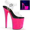 FLAMINGO-808UVG Plateau Sandaletten Pink UV Schwarzlicht von Pleaser