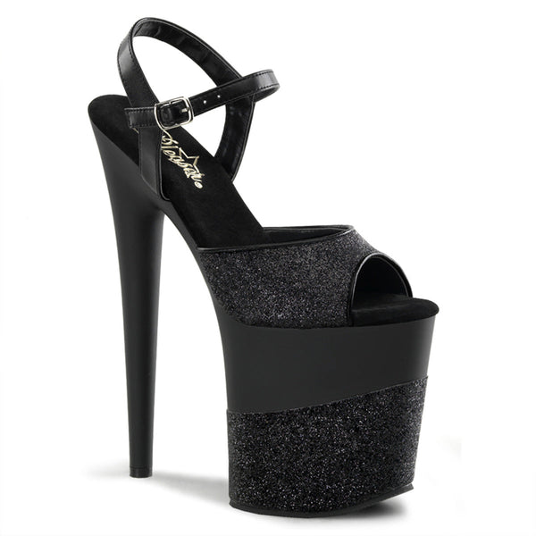 FLAMINGO-809-2G Plateau Sandaletten Schwarz von Pleaser