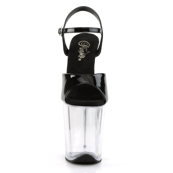 FLAMINGO-809 Plateau Sandaletten Schwarz/Transparent von Pleaser – Ansicht 2