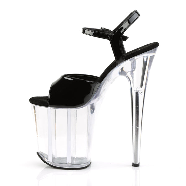 FLAMINGO-809 Plateau Sandaletten Schwarz/Transparent von Pleaser – Ansicht 3