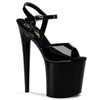 FLAMINGO-809 Plateau Sandaletten Schwarz Lack von Pleaser