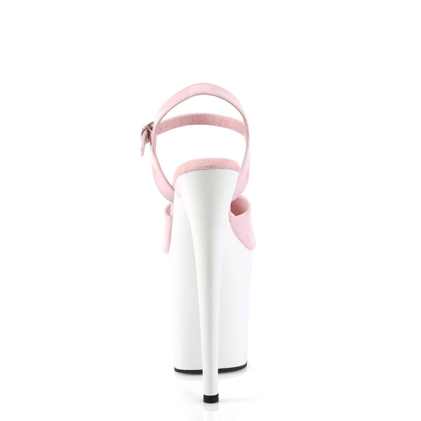 FLAMINGO-809 High Heels Sandaletten - Rosa/Weiß von Pleaser – Ansicht 4