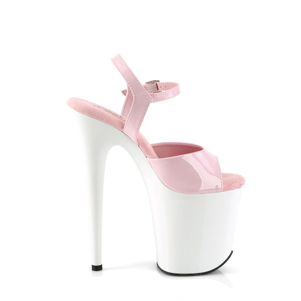 FLAMINGO-809 High Heels Sandaletten - Rosa/Weiß von Pleaser – Ansicht 5