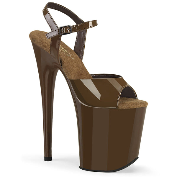 FLAMINGO-809 Plateau Sandaletten Braun Lack von Pleaser