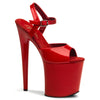 FLAMINGO-809 Plateau Sandaletten Rot Lack von Pleaser