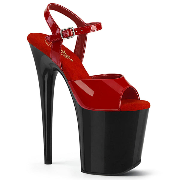 FLAMINGO-809 High Heels Sandaletten - Rot/Schwarz von Pleaser