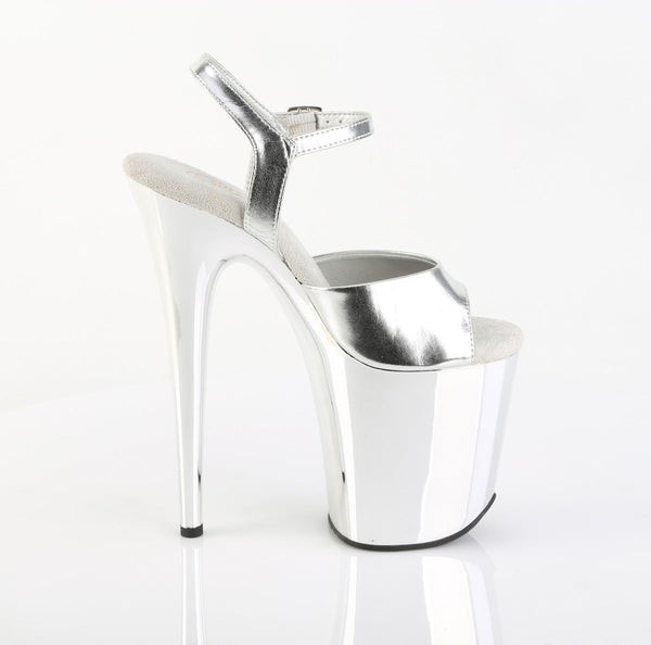 FLAMINGO-809 Plateau Sandaletten Silber Chrom von Pleaser – Ansicht 5