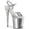 FLAMINGO-809 Plateau Sandaletten Silber Chrom von Pleaser