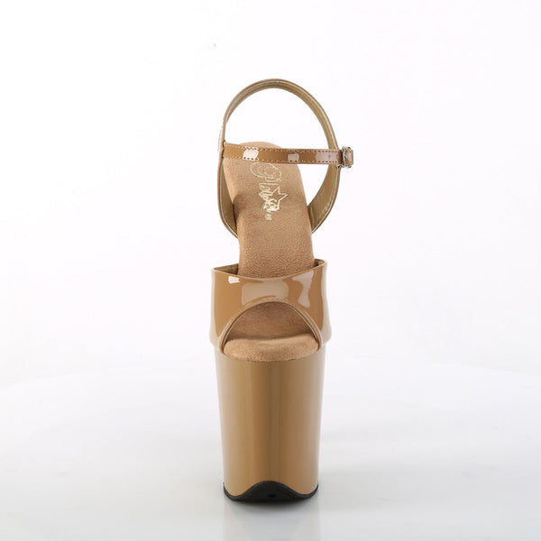 FLAMINGO-809 Plateau Sandaletten Braun Lack von Pleaser – Ansicht 2
