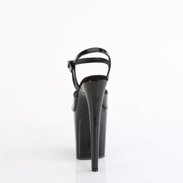 FLAMINGO-809GP Plateau Sandaletten Schwarz Glitzer von Pleaser – Ansicht 4