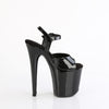 FLAMINGO-809GP Plateau Sandaletten Schwarz Glitzer von Pleaser – Ansicht 5