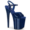 FLAMINGO-809GP Plateau Sandaletten Blau von Pleaser