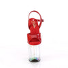 FLAMINGO-809HT Plateau Sandaletten Rot/Transparent Holografisch von Pleaser – Ansicht 2