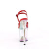 FLAMINGO-809HT Plateau Sandaletten Rot/Transparent Holografisch von Pleaser – Ansicht 4
