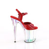 FLAMINGO-809HT Plateau Sandaletten Rot/Transparent Holografisch von Pleaser – Ansicht 5