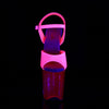 FLAMINGO-809UVT Plateau Sandaletten Neon Pink UV von Pleaser – Ansicht 2