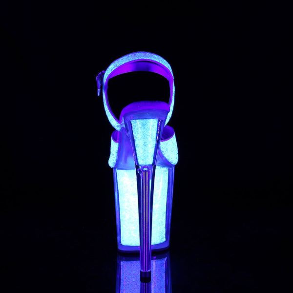 FLAMINGO-810UVG Plateau Sandaletten Glitter Neon Opal UV von Pleaser – Ansicht 4