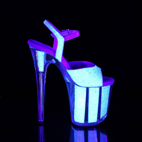 FLAMINGO-810UVG Plateau Sandaletten Glitter Neon Opal UV von Pleaser – Ansicht 5