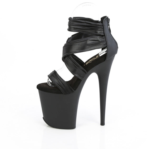 FLAMINGO-820 Plateau Sandaletten Schwarz Matt von Pleaser – Ansicht 3