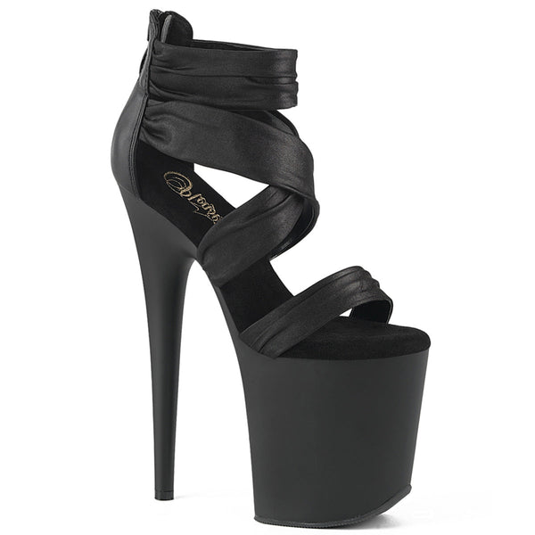 FLAMINGO-820 Plateau Sandaletten Schwarz Matt von Pleaser
