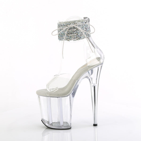FLAMINGO-824RS-02 Plateau Sandaletten Transparent von Pleaser – Ansicht 3