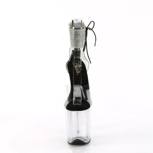 FLAMINGO-824RS Plateau Sandaletten Schwarz/Transparent von Pleaser – Ansicht 2