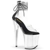 FLAMINGO-824RS Plateau Sandaletten Schwarz/Transparent von Pleaser