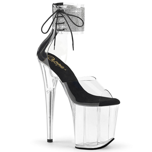 FLAMINGO-824RS Plateau Sandaletten Schwarz/Transparent von Pleaser