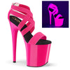 FLAMINGO-869UV Plateau Sandaletten Neon Pink UV von Pleaser