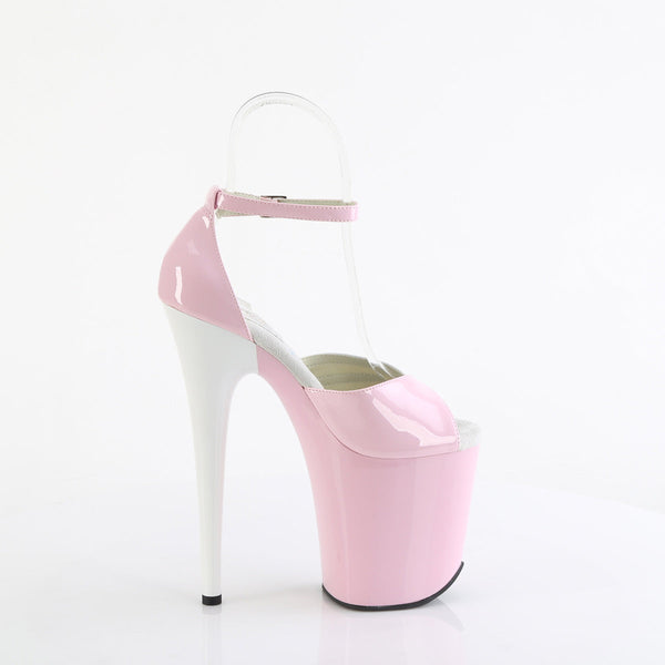 FLAMINGO-884 Plateau Sandaletten Rosa/Weiß von Pleaser – Ansicht 5
