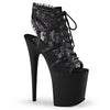 FLAMINGO-896LC Plateau Stiefeletten schwarz von Pleaser