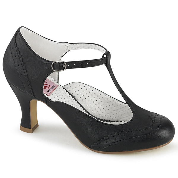 FLAPPER-26 Kitten Heel Pumps Schwarz von Funtasma