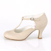 FLAPPER-26 Kitten Heel Pumps Creme | Funtasma