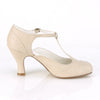 FLAPPER-26 Kitten Heel Pumps Creme | Funtasma