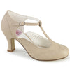 FLAPPER-26 Kitten Heel Pumps Creme | Funtasma