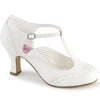 FLAPPER-26 Kitten Heel Pumps Weiß von Funtasma