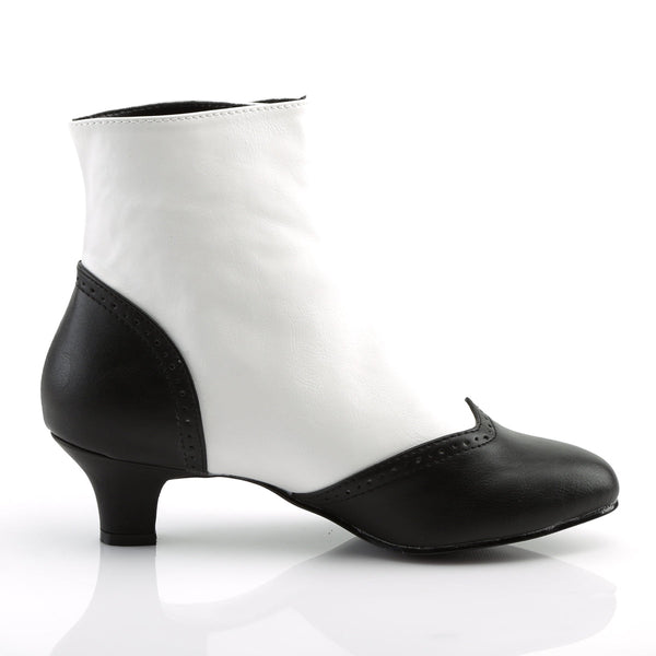 FLORA-1023 Stiefeletten Schwarz/Weiß | Bordello SALE