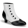 FLORA-1023 Stiefeletten Schwarz/Weiß | Bordello