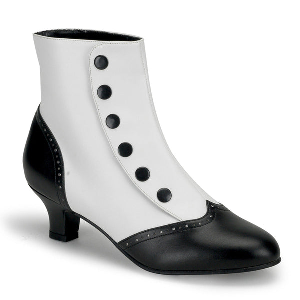 FLORA-1023 Stiefeletten Schwarz/Weiß | Bordello SALE